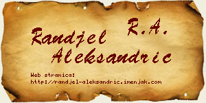 Ranđel Aleksandrić vizit kartica